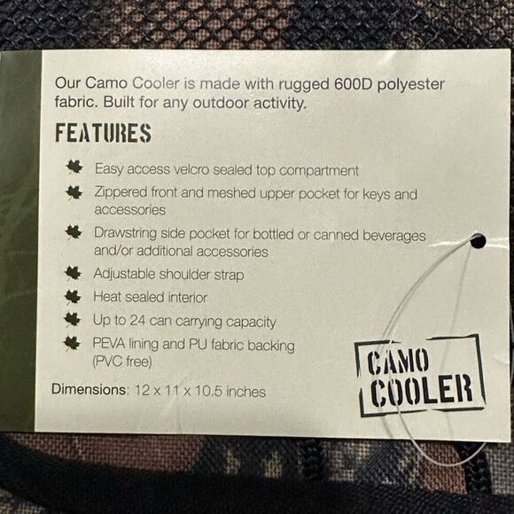 Camouflage Insulated Cooler With Strap - Picture 3 of 11